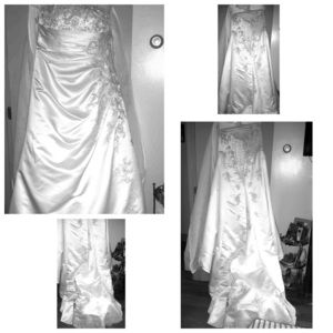 White strapless wedding dress