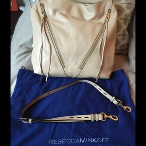 REBECCA MINKOFF Moto leather bag, Cream