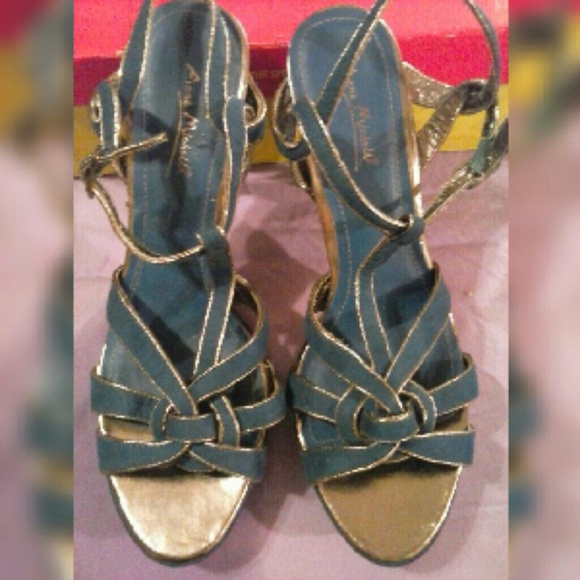 Anne Michelle Blue Strappy Heels