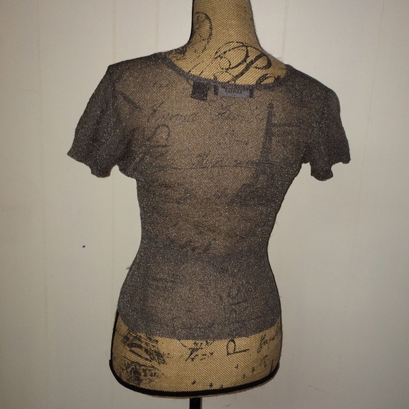 Express grayish-silver sheer top - Picture 2 of 4