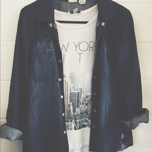 Button up denim inspired top