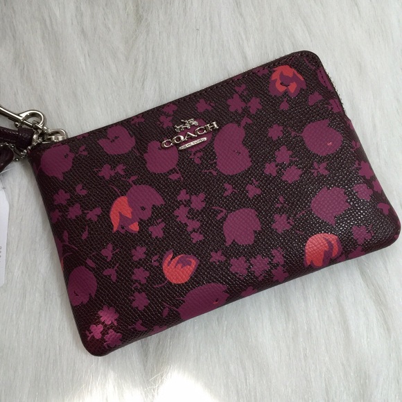 Coach Floral Print Leather Wristlet - Picture 4 of 4