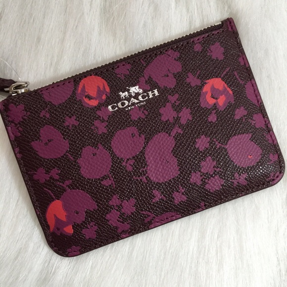 Coach Accessories - Coach Floral Print Leather Key Pouch