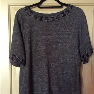 J.Crew sweatshirt style top with embellishment