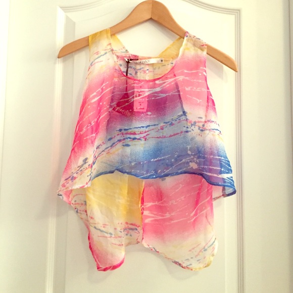 LF Splatter Paint Sheer Crop Top