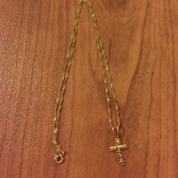 28K gold cross necklace , 14K gold necklace