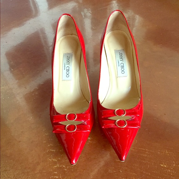 SOLD Red Patent Leather Jimmy Choo Pumps 38.5