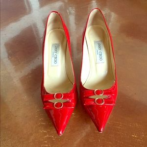 SOLD Red Patent Leather Jimmy Choo Pumps 38.5