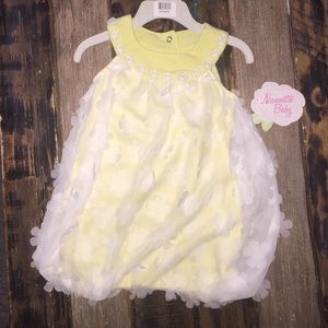 Yellow & White Floral Overlay Bubble Romper