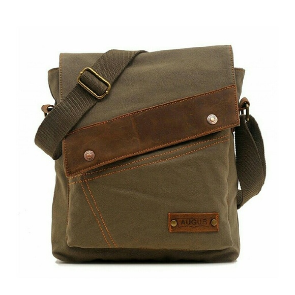 Canvas Messenger Bag, Army Green Color