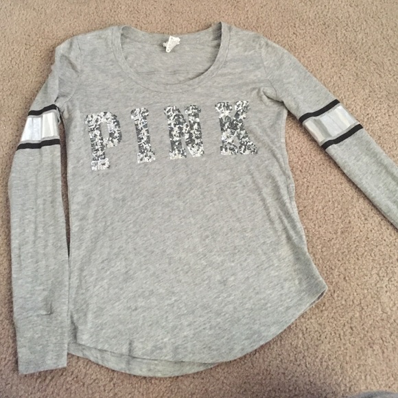 Grey PINK top with sequins