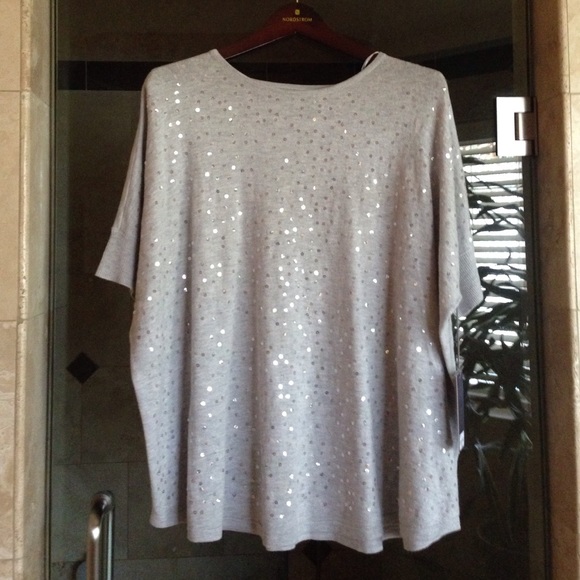 Jennifer Lopez Sweaters - Gray Sequin Sweater Top