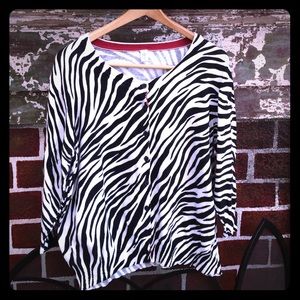 Piper&blue zebra cardigan women's SZ 2X