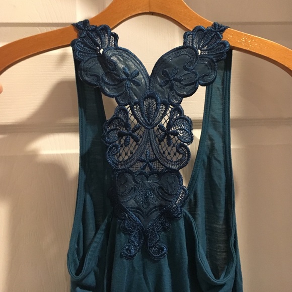 Blue crochet tank
