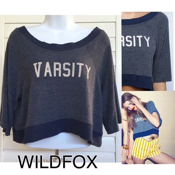Wildfox Tops - ⚫ Wildfox "Varsity" Crop Sweatshirt / Top