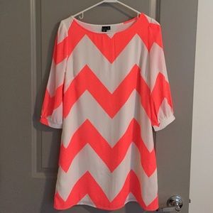 Windsor neon pink and off-white/cream dress