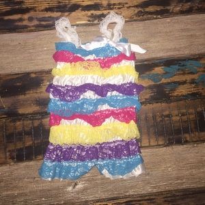 Royal Gem Multi-colored Lace Romper
