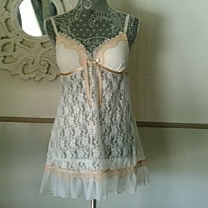 LINEA DONATELLA    LACE BABYDOLL IVORY SIZE MEDIUM