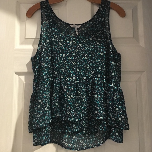 Chiffon ruffle tank