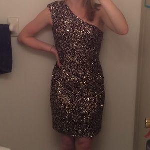 One shoulder sequin dress