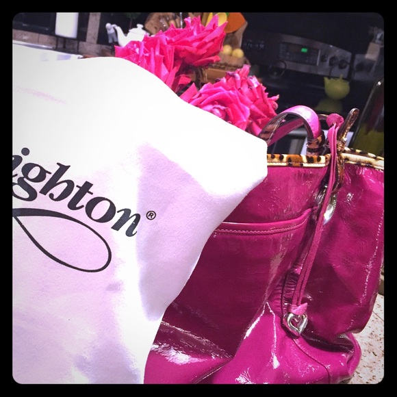 Brighton Fuchsia with leopard trim Bag