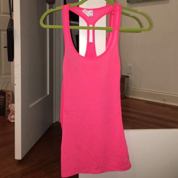 Pink under armor workout top