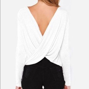 White Openback Long Sleeve Shirt