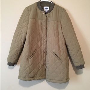 Long Quilted Bomber Jacket