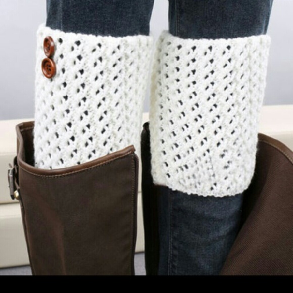 Crochet knitted boot cuffs toppers, leg warmers