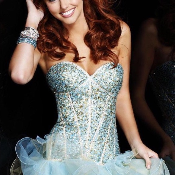 New Sherri Hill minidress Ivory Gold Size 0
