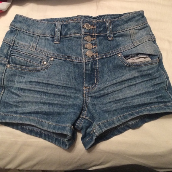 High waited jean shorts