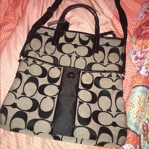 Large black coach purse