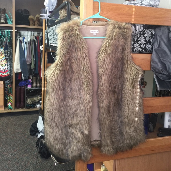 Brown and black fur vest never worn