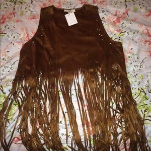 Brown suede vest