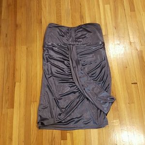 Super sexy Silver strapless body hugging dress