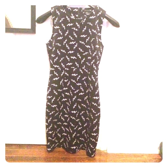Black Forever 21 dress with lightening strikes