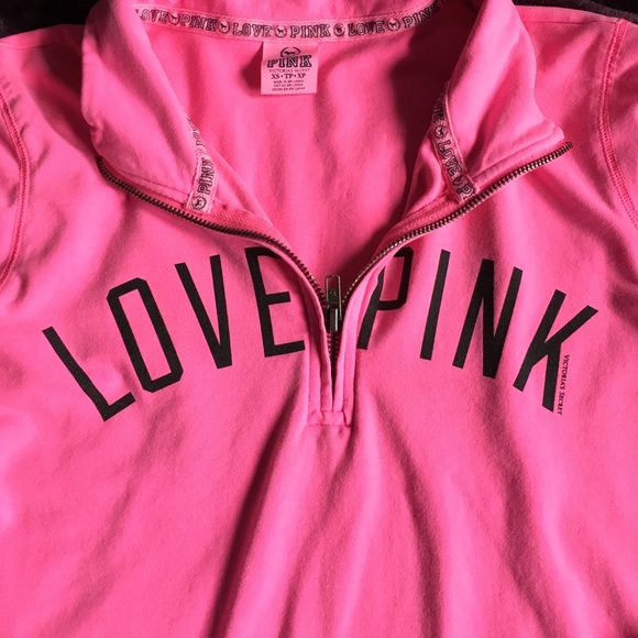 ‼️ SALE ‼️VS Pink Half Zip sz XS - Picture 2 of 3