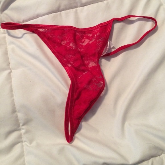 NWOT red lace thong