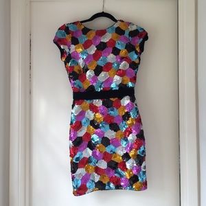 Multicolor Sequin Cocktail Dress
