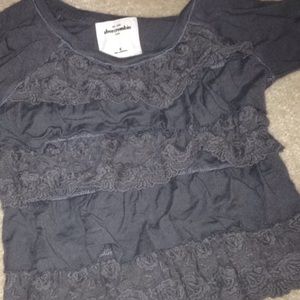 Abercrombie girls kids half sleeve lace shirt