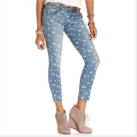 Free People Flower Polka Dot Jeans