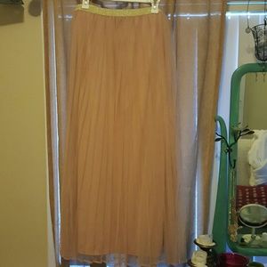 Pink tulle maxi skirt