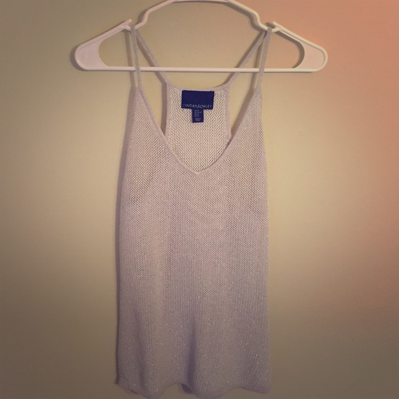 Cynthia Rowley silver shine Gray top