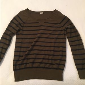 J Crew Olive and Navy Stripped Sweater