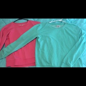 NWOT- (2) H&M pink and blue crewnecks
