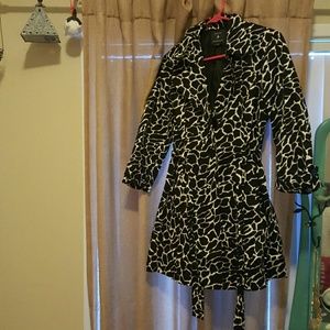 Animal printed Trench Coat