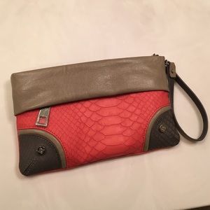 Coral/Gray/Tan Vera Wang Clutch