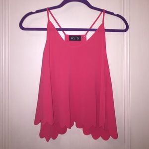 Pink ASTR Open Back Tank Top