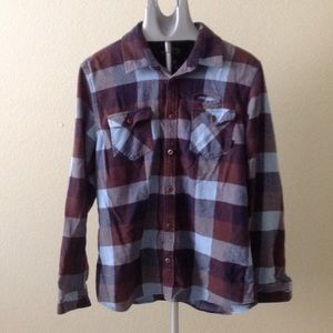 MEN'S VANS OFF THE WALL BUTTON DOWN FLANNEL SHIRT