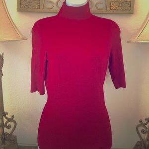 Express unique short sleeves,Crimson /red top Sz S